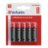 Verbatim AA šarminės baterijos, vienkartinė baterija, AA, šarminė, 1,5 V, 10 vnt., juoda, raudona