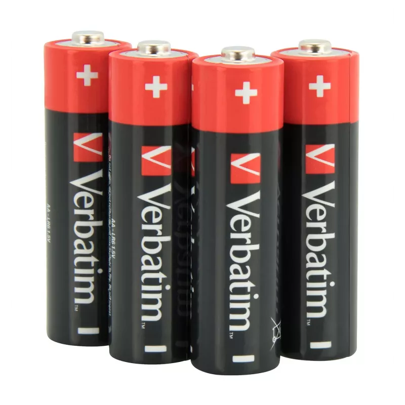 Verbatim AA šarminės baterijos, vienkartinė baterija, AA, šarminė, 1,5 V, 10 vnt., juoda, raudona