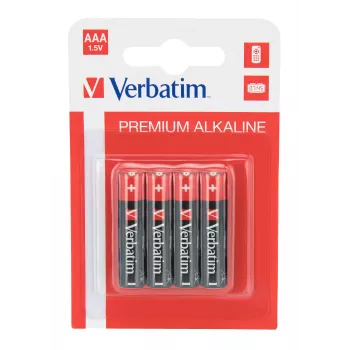 Verbatim AAA 4 lizdinė pakuotė šarminės baterijos, vienkartinė baterija, AAA, šarminė, 1,5 V, 4 vnt., įvairiaspalvė