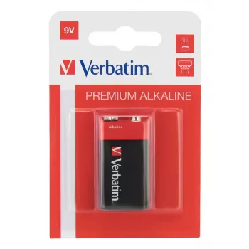 Verbatim 9V šarminės baterijos, Vienkartinė baterija, Šarminė, 9 V, 1 vnt., Įvairių spalvų, 46 g