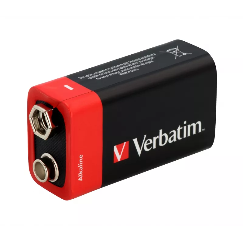 Verbatim 9V šarminės baterijos, Vienkartinė baterija, Šarminė, 9 V, 1 vnt., Įvairių spalvų, 46 g