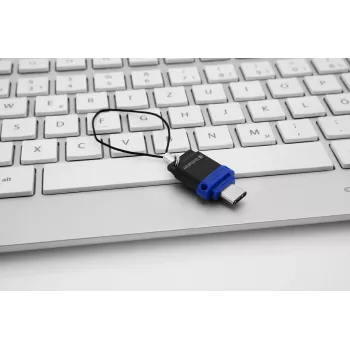 Verbatim Dual - USB 3.0 atmintinė 32 GB - USB-C / USB-A - mėlyna, 32 GB, USB A tipo / USB C tipo, 3.2 Gen 1 (3.1 Gen 1), be dangtelio, 3,6 g, juoda, mėlyna, sidabrinė