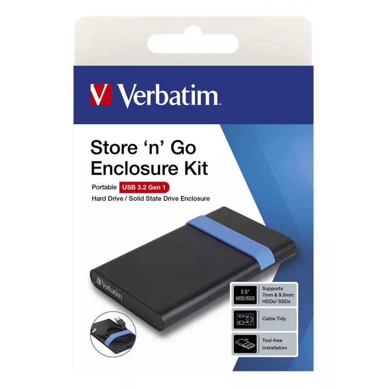 Verbatim Store'N'Go korpuso rinkinys HDD/SSD korpusas juodas, mėlynas 2,5 col.