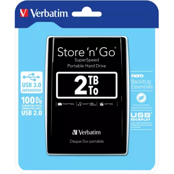 Verbatim Store 'n' Go USB 3.0 nešiojamasis standusis diskas 2 TB, juodas