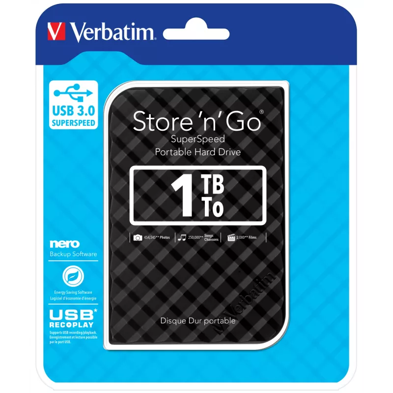 Verbatim Store 'n' Go USB 3.0 kietasis diskas 1TB juodas