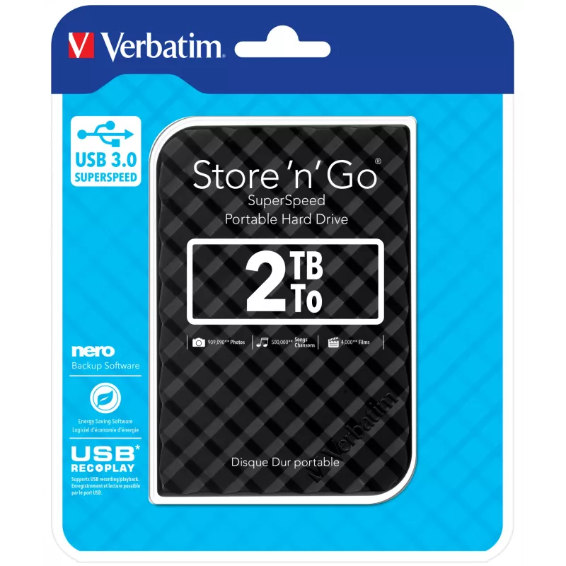 Verbatim Store 'n' Go USB 3.0 kietasis diskas 2 TB juodas