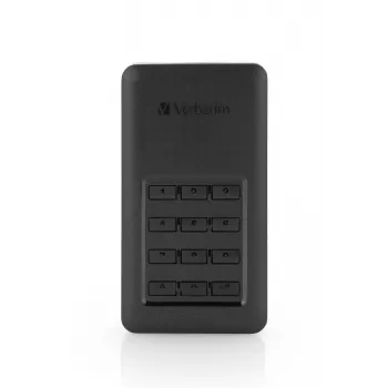 Verbatim Store 'n' Go nešiojamasis SSD su klaviatūros prieiga 256 GB, 256 GB, USB Type-C, 3.2 Gen 1 (3.1 Gen 1), Slaptažodžio apsauga, juoda, sidabrinė