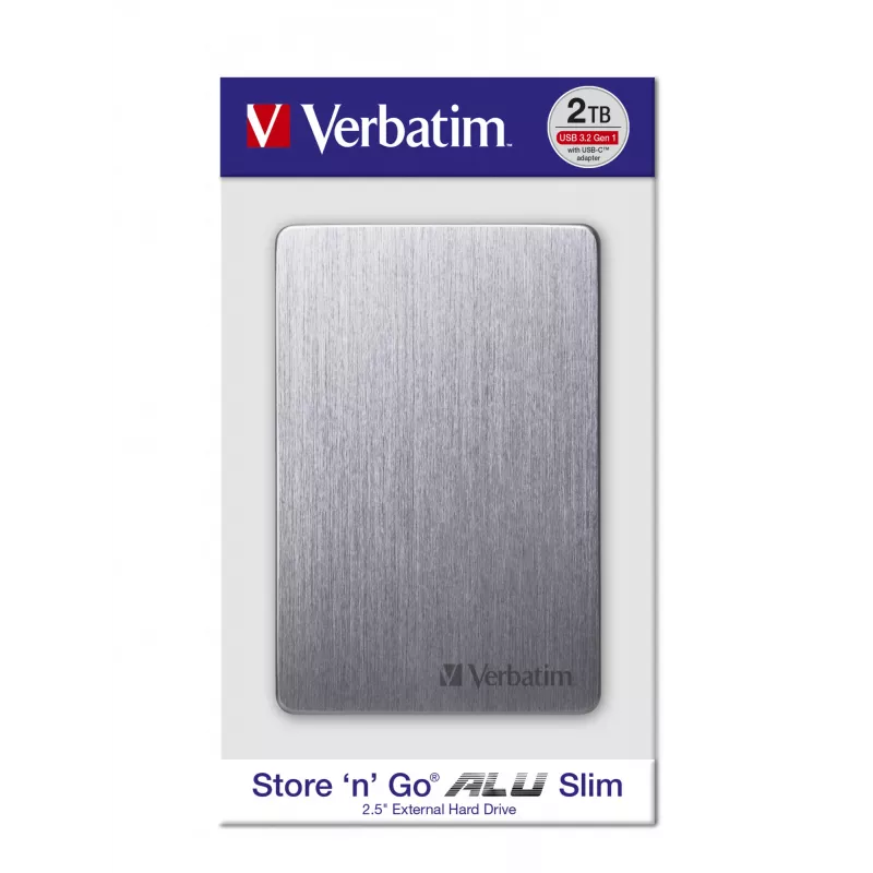 Verbatim Store 'n' Go ALU plonas nešiojamasis kietasis diskas 1 TB, kosminė pilka