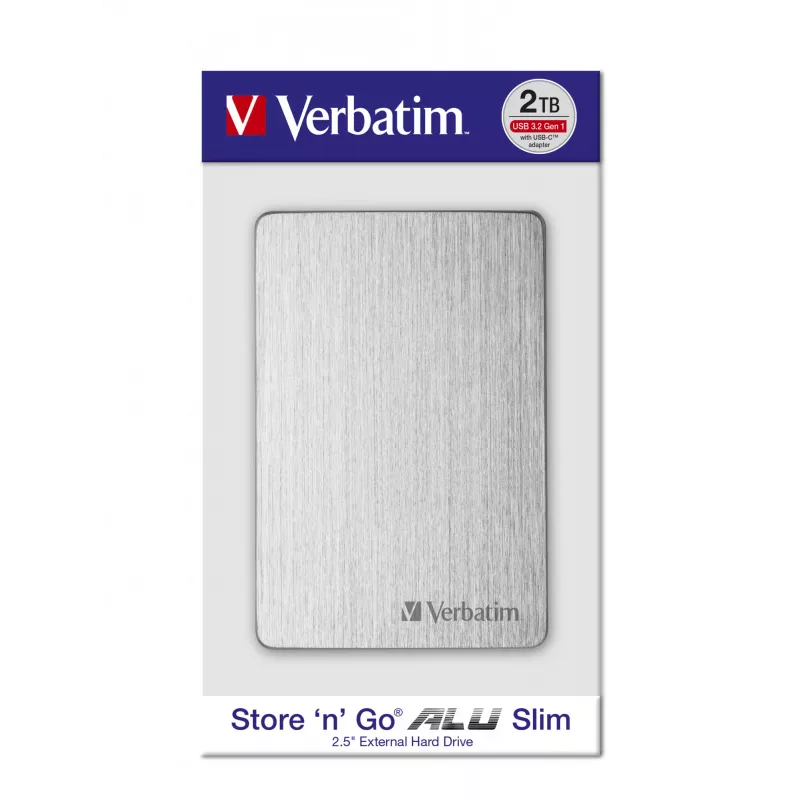 Verbatim Store 'n' Go ALU plonas nešiojamasis kietasis diskas 1 TB sidabrinis
