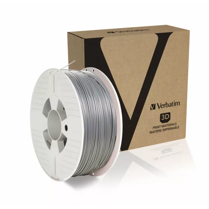 „Verbatim 55319“ 3D spausdinimo medžiaga – polipieno rūgštis (PLA), sidabrinė, 1 kg