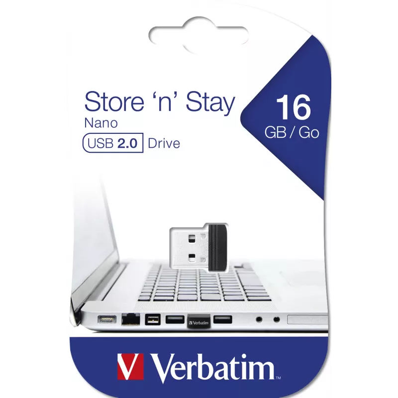 Verbatim Store 'n' Stay NANO - USB atmintinė 16 GB - juoda