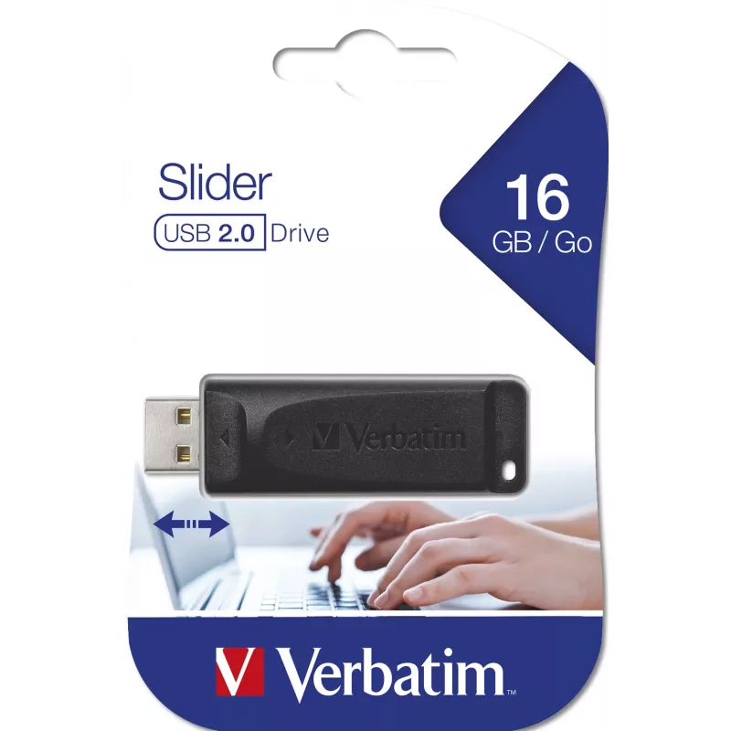 Verbatim Slider - USB atmintinė 16 GB - juoda