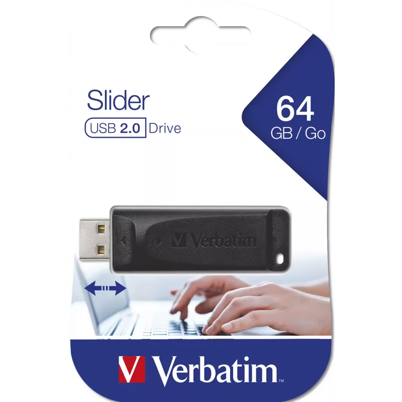 Verbatim Slider - USB atmintinė 64 GB - juoda