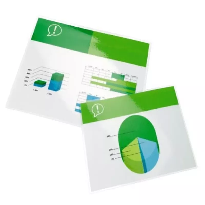 GBC laminavimo plėvelė A4 100 mikronų, blizgi, skaidri, A4, 216 mm, 303 mm, 100 vnt.