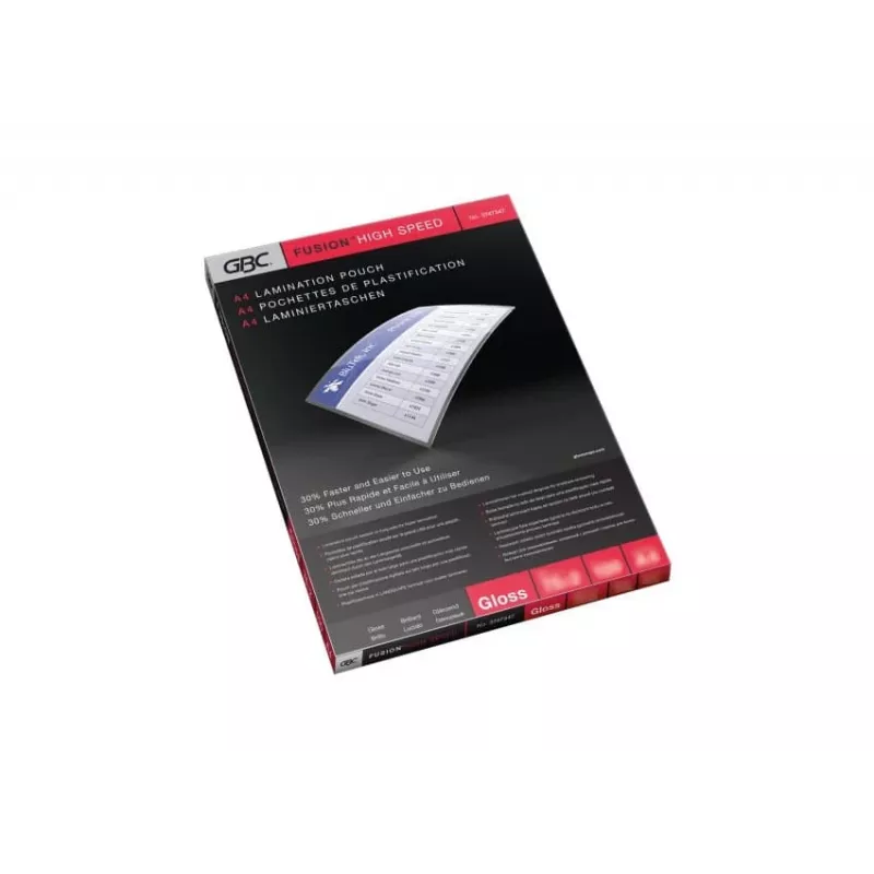 GBC laminavimo plėvelė A4 High Speed 100 mikronų, blizgi, skaidri, A4, 0,2 mm, 216 mm, 303 mm