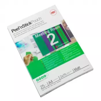 GBC laminavimo plėvelė A4 lipni matinė 75 mikronų, blizgi, A4, 0,15 mm, 25 vnt.
