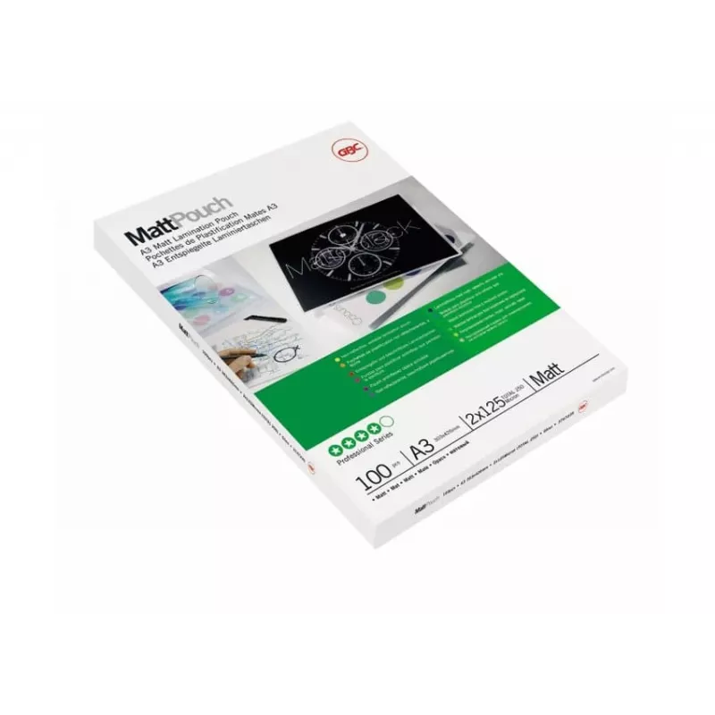 GBC laminavimo plėvelė A3 matinė 125 mikronai, matinė, balta, A3, 0,25 mm, 303 mm, 426 mm