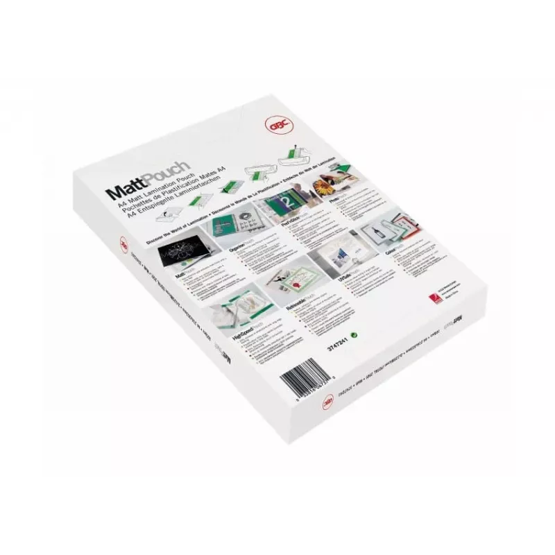 GBC laminavimo plėvelė A3 matinė 125 mikronai, matinė, balta, A3, 0,25 mm, 303 mm, 426 mm