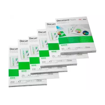GBC Laminavimo plėvelė A3 lipni 125 mikronų, blizgi, permatoma, A3, 0.25 mm, 303 mm, 426 mm