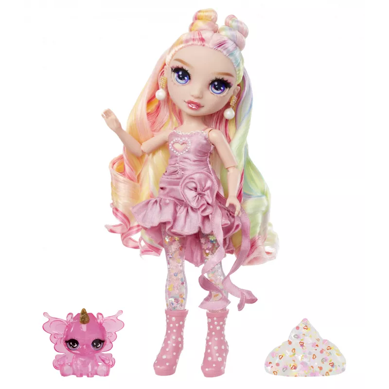 Rainbow High Rainbow Shimmers su šlamučiu mados lėlė - Bella (rožinė)