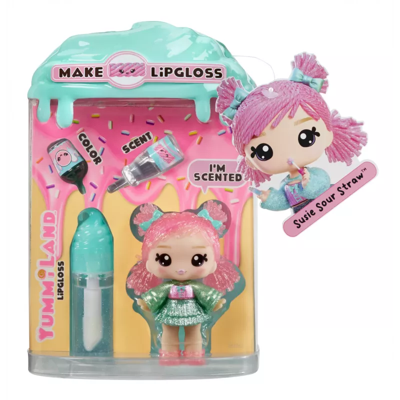 MGA Entertainment Yummiland lūpų blizgesio lėlė 2 serija – licorice (Susie Sour Straw)