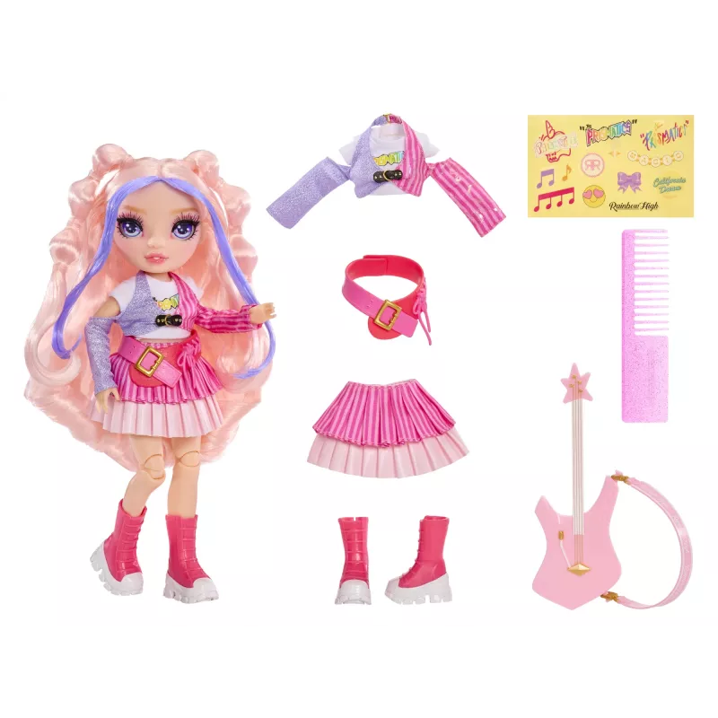 Rainbow High Jr High Rockband Fashion Dolls - Bella, Mados lėlė, Moteriška, 4 m., Berniukas/Mergaitė, Įvairiaspalvė