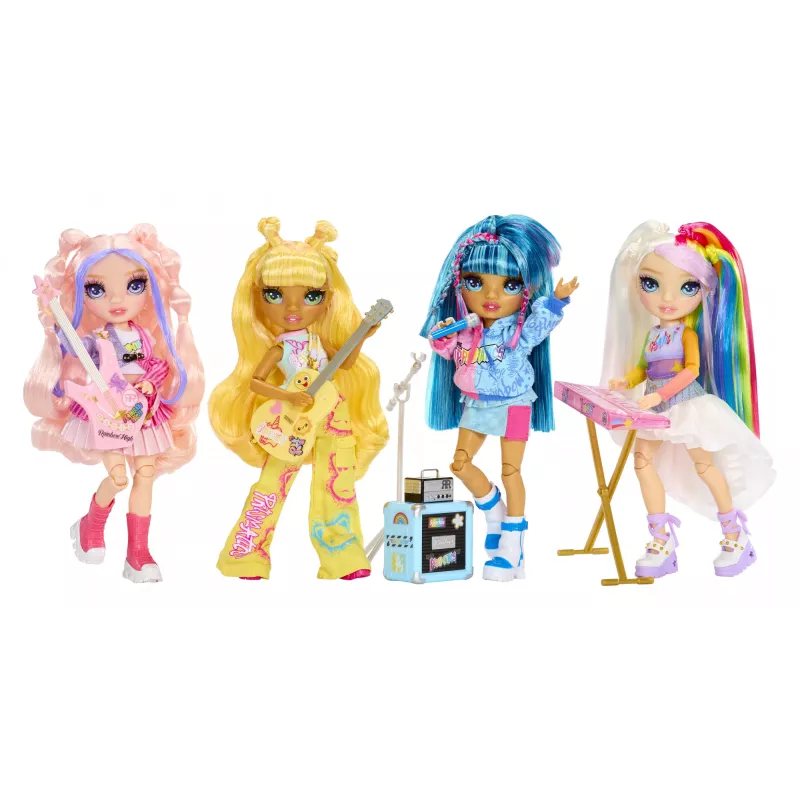 Rainbow High Jr High Rockband Fashion Dolls - Bella, Mados lėlė, Moteriška, 4 m., Berniukas/Mergaitė, Įvairiaspalvė