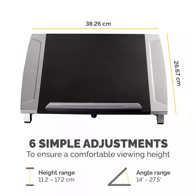 Fellowes Office Suites nešiojamojo kompiuterio stovas, juodas, 43,2 cm (17 colių), 5 kg, 140–190 mm, 382 mm, 290 mm