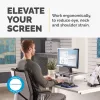 „Fellowes“ kompiuterio monitoriaus stovas su 5 aukščio reguliavimais – „Office Suites“ monitoriaus pakyla su laikymo dėklu – ergonomiškas reguliuojamas kompiuterio monitoriaus stovas – maks. svoris 36 kg / maks. dydis 28 coliai – grafitas