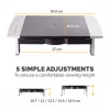 „Fellowes“ kompiuterio monitoriaus stovas su 5 aukščio reguliavimais – „Office Suites“ monitoriaus pakyla su laikymo dėklu – ergonomiškas reguliuojamas kompiuterio monitoriaus stovas – maks. svoris 36 kg / maks. dydis 28 coliai – grafitas