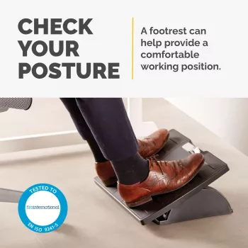 Fellowes pakojis po stalu - Office Suites pakojis po stalu, ergonominis pakojis su 3 reguliuojamomis aukščio padėtimis ir antibakterine technologija - pakojis biurui ir namams - juoda