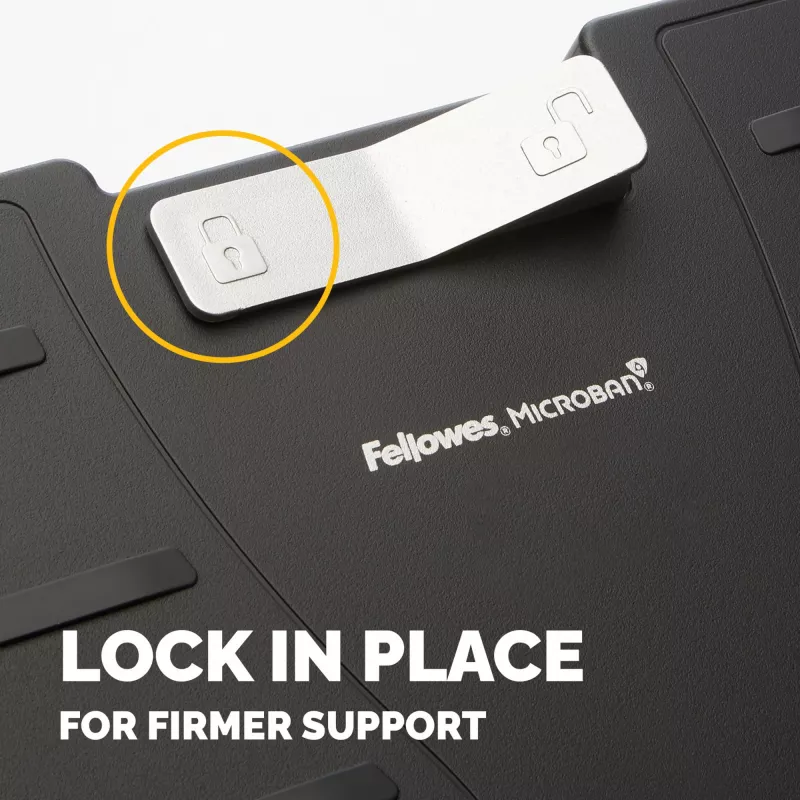 Fellowes pakojis po stalu - Office Suites pakojis po stalu, ergonominis pakojis su 3 reguliuojamomis aukščio padėtimis ir antibakterine technologija - pakojis biurui ir namams - juoda