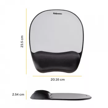 Fellowes pelės kilimėlis su riešo atrama - atminties putų pelės kilimėlis su minkšta putų pagalvėle - ergonomiškas pelės kilimėlis kompiuteriui, nešiojamam kompiuteriui, namų biurui - suderinamas su lazerinėmis ir optinėmis pelėmis - sidabrinis