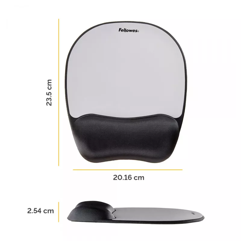Fellowes pelės kilimėlis su riešo atrama - atminties putų pelės kilimėlis su minkšta putų pagalvėle - ergonomiškas pelės kilimėlis kompiuteriui, nešiojamam kompiuteriui, namų biurui - suderinamas su lazerinėmis ir optinėmis pelėmis - sidabrinis
