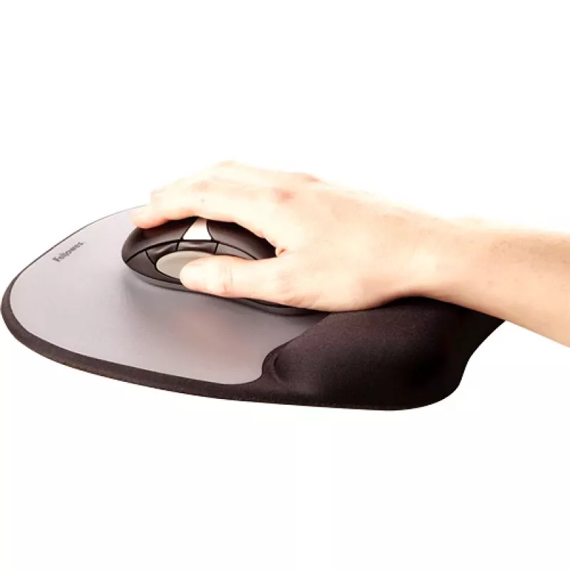 Fellowes pelės kilimėlis su riešo atrama - atminties putų pelės kilimėlis su minkšta putų pagalvėle - ergonomiškas pelės kilimėlis kompiuteriui, nešiojamam kompiuteriui, namų biurui - suderinamas su lazerinėmis ir optinėmis pelėmis - sidabrinis