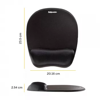 Fellowes pelės kilimėlis su riešo atrama, atminties putų pelės kilimėlis, ergonomiškas pelės kilimėlis, juodas