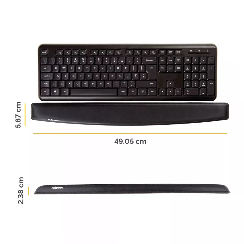 „Fellowes“ klaviatūros riešo atrama - atminties putų riešo atrama - ergonomiška riešo atrama kompiuteriui, nešiojamam kompiuteriui, naudojimui namų biure - juoda