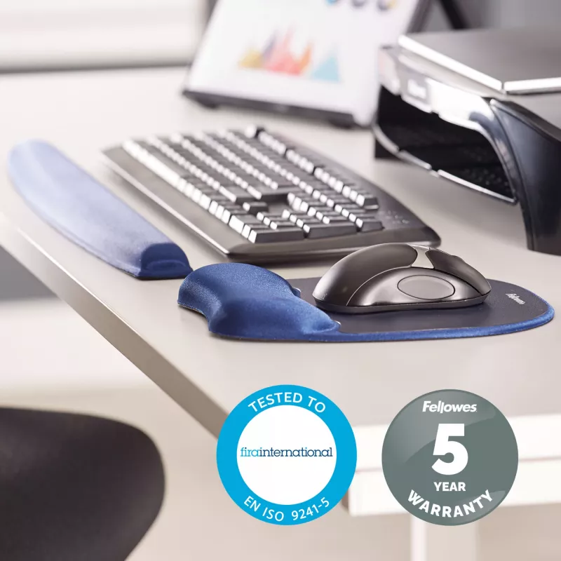 Fellowes 9178401 riešo atrama Gel, Poliuretanas Mėlyna