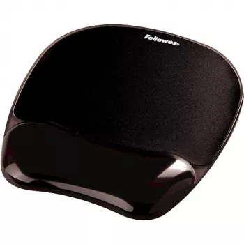 Pelės kilimėlis Fellowes Crystals Gel su geliniu riešo atrama, juodas, 202×230 mm, 340 g