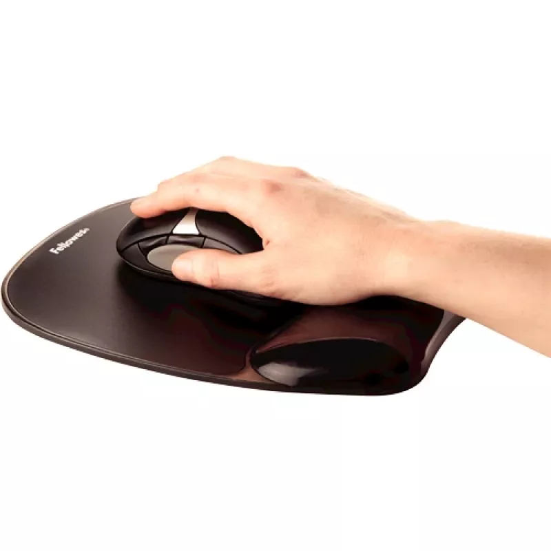 Pelės kilimėlis Fellowes Crystals Gel su geliniu riešo atrama, juodas, 202×230 mm, 340 g