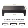 Fellowes kompiuterio monitoriaus stovas su 3 aukščio reguliavimais - Designer Suites monitoriaus pakyla su daiktadėže - ergonominis reguliuojamas monitoriaus stovas kompiuteriams - maks. svoris 18 kg / maks. dydis 21 col. - juoda/perlamutrinė