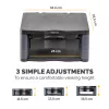 Fellowes kompiuterio monitoriaus stovas su 3 aukščio reguliavimais - Premium Monitor Riser Plus su kabelių valdymu - Ergonominis reguliuojamas monitoriaus stovas kompiuteriams - Maks. svoris 36 kg / Maks. dydis 21 col. - Grafitinis
