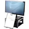 Fellowes kompiuterio monitoriaus stovas su 3 aukščio reguliavimais - Premium Monitor Riser Plus su kabelių valdymu - Ergonominis reguliuojamas monitoriaus stovas kompiuteriams - Maks. svoris 36 kg / Maks. dydis 21 col. - Grafitinis