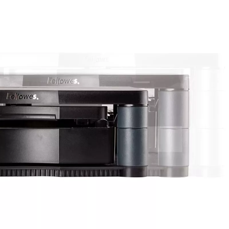 Fellowes kompiuterio monitoriaus stovas su 3 aukščio reguliavimais - Premium Monitor Riser Plus su kabelių valdymu - Ergonominis reguliuojamas monitoriaus stovas kompiuteriams - Maks. svoris 36 kg / Maks. dydis 21 col. - Grafitinis