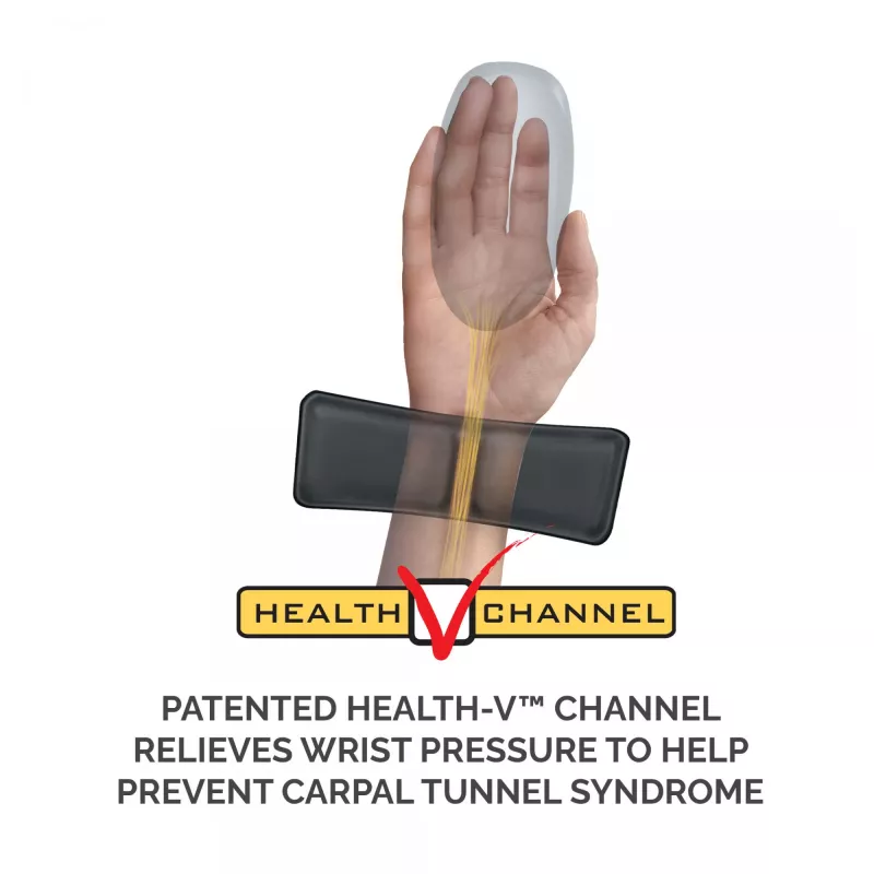 Fellowes pelės kilimėlis su riešo atrama - Health-V pelės kilimėlis su antibakterine apsauga - ergonominis pelės kilimėlis kompiuteriui, nešiojamam kompiuteriui, namų biurui - juodas