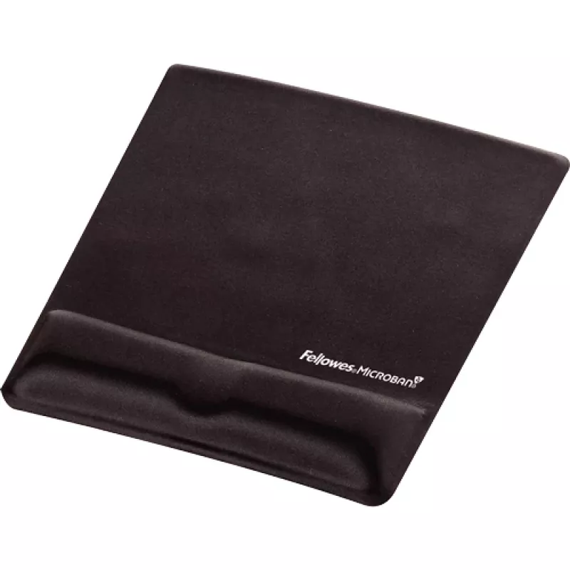 Fellowes pelės kilimėlis su riešo atrama - Health-V pelės kilimėlis su antibakterine apsauga - ergonominis pelės kilimėlis kompiuteriui, nešiojamam kompiuteriui, namų biurui - juodas