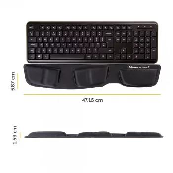 Fellowes klaviatūros riešo atrama - Health-V riešo atrama su antibakterine apsauga - ergonominė riešo atrama kompiuteriui, nešiojamam kompiuteriui, namų biuro naudojimui - juoda