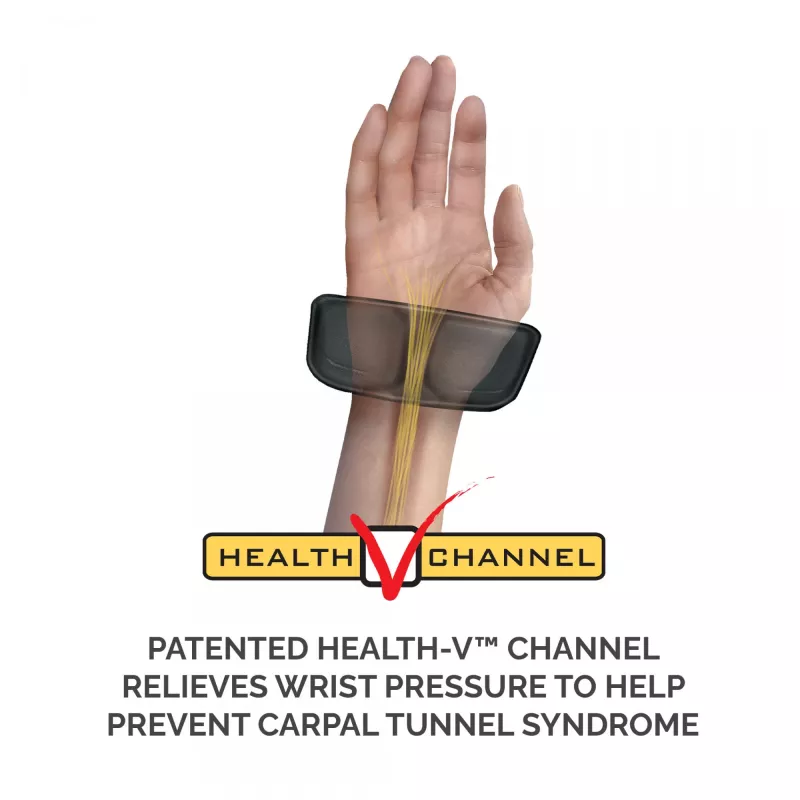 Fellowes klaviatūros riešo atrama - Health-V riešo atrama su antibakterine apsauga - ergonominė riešo atrama kompiuteriui, nešiojamam kompiuteriui, namų biuro naudojimui - juoda