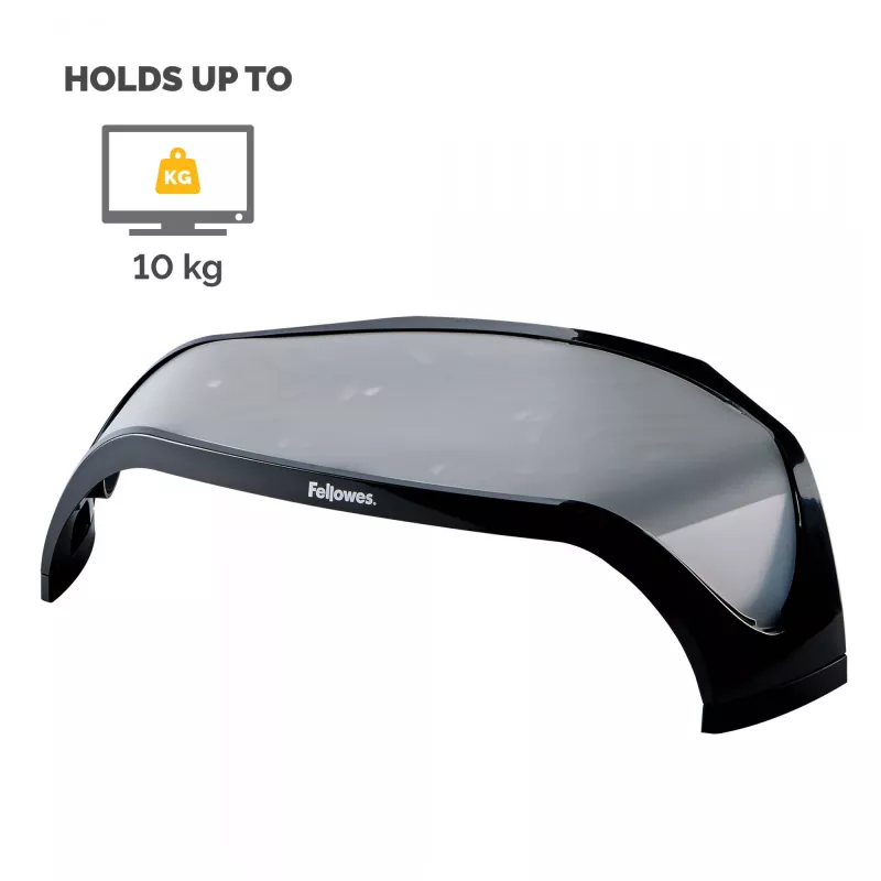 Fellowes kompiuterio monitoriaus stovas su 3 aukščio reguliavimais - Smart Suites monitoriaus pakyla - ergonomiškas reguliuojamas monitoriaus stovas kompiuteriams - maks. svoris 10 kg / maks. dydis 21 col. - juodas