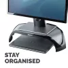 Fellowes kompiuterio monitoriaus stovas su 3 aukščio reguliavimais - Smart Suites monitoriaus pakyla - ergonomiškas reguliuojamas monitoriaus stovas kompiuteriams - maks. svoris 10 kg / maks. dydis 21 col. - juodas